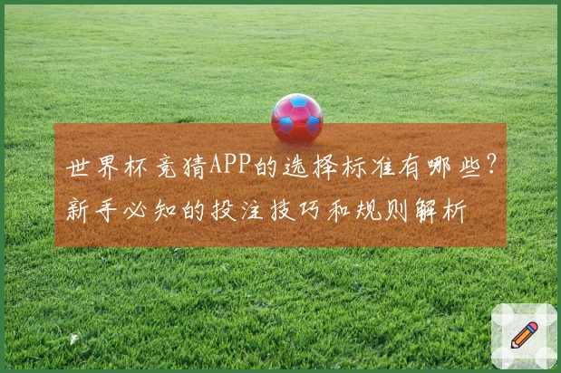 世界杯竞猜APP的选择标准有哪些？新手必知的投注技巧和规则解析